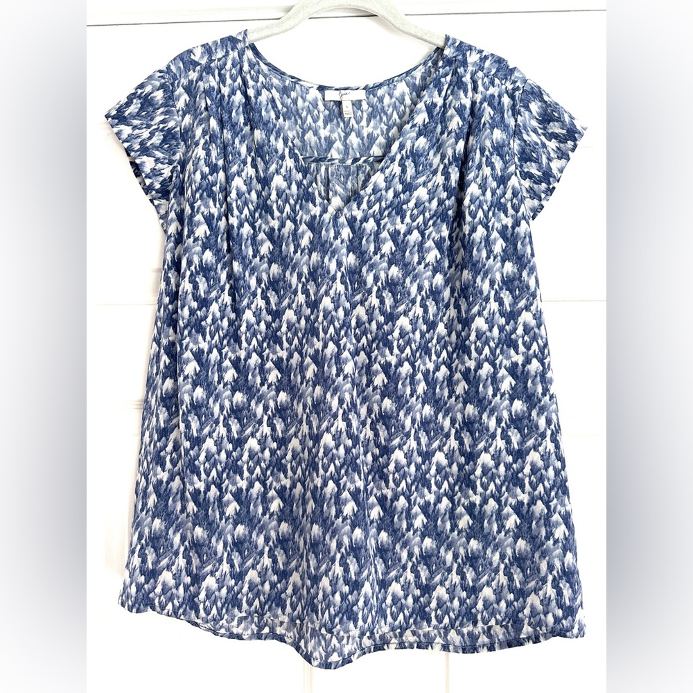 Joie Silk Blue White A-Line Blouse